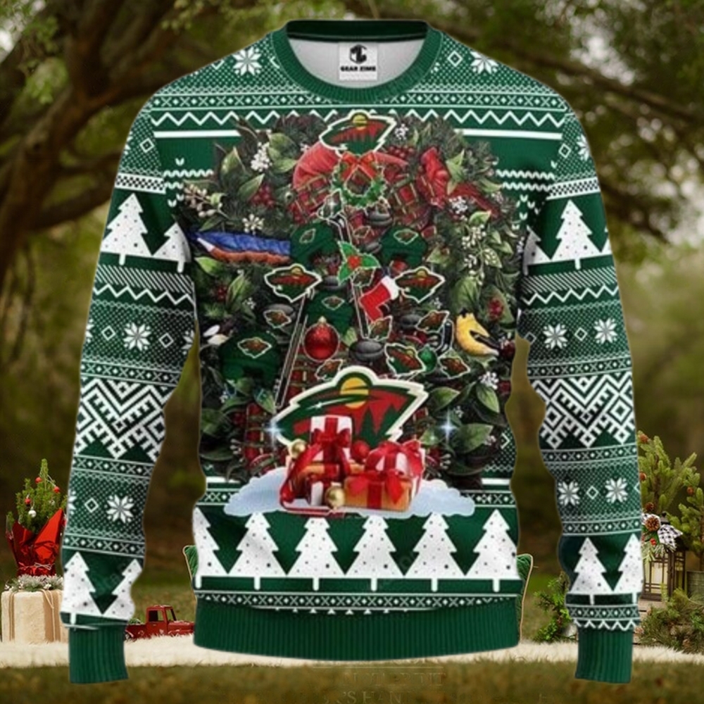 Nhl Minnesota Wild Tree Ugly Christmas Sweater All Over Print Nhl Minnesota Wild Tree Ugly Christmas Sweater All Over Print