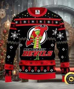 Nhl New Jersey Devils Christmas Ugly Sweater Print Funny Grinch Gift For Hockey Fans
