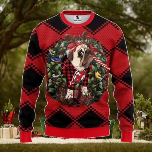 Nhl New Jersey Devils Pug Dog Ugly Christmas Sweathoodie, sweater, longsleeve, shirt v-neck, t-shirt Christmas Gift