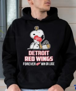 Nhl the Peanuts movie snoopy forever win or lose hockey detroit red wings shirt