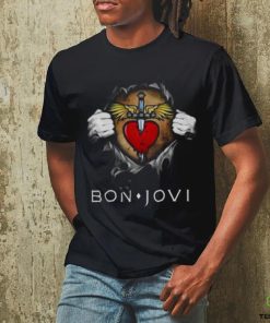 Nice Bon Jovi Logo Blood Inside Me Shirt