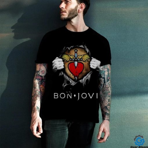 Nice Bon Jovi Logo Blood Inside Me Shirt