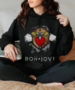 Nice Bon Jovi Logo Blood Inside Me Shirt