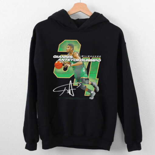 Nice Giannis Antetokounmpo No. 34 Milwaukee Bucks Basketball offset signature hoodie, sweater, longsleeve, shirt v-neck, t-shirt