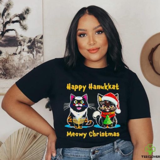 Nice Happy hanukkat meowy Christmas hoodie, sweater, longsleeve, shirt v-neck, t-shirt