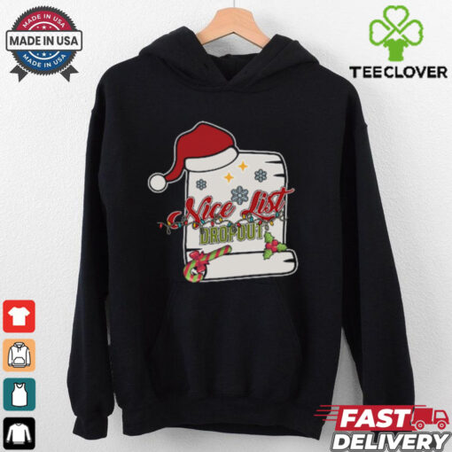 Nice List Dropout Retro Funny Naughty List Christmas Crewneck shirt