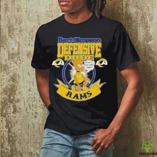 Nice NFL Los Angeles Rams Bart Simpson Defensive Dude Logo Shirt