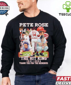 Nice The Hit King Pete Rose 1941 2024 thank you for the memories signature hoodie, sweater, longsleeve, shirt v-neck, t-shirt