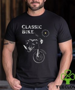 Nice black and white illustrated classic bike 2024 shirt