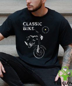 Nice black and white illustrated classic bike 2024 shirt