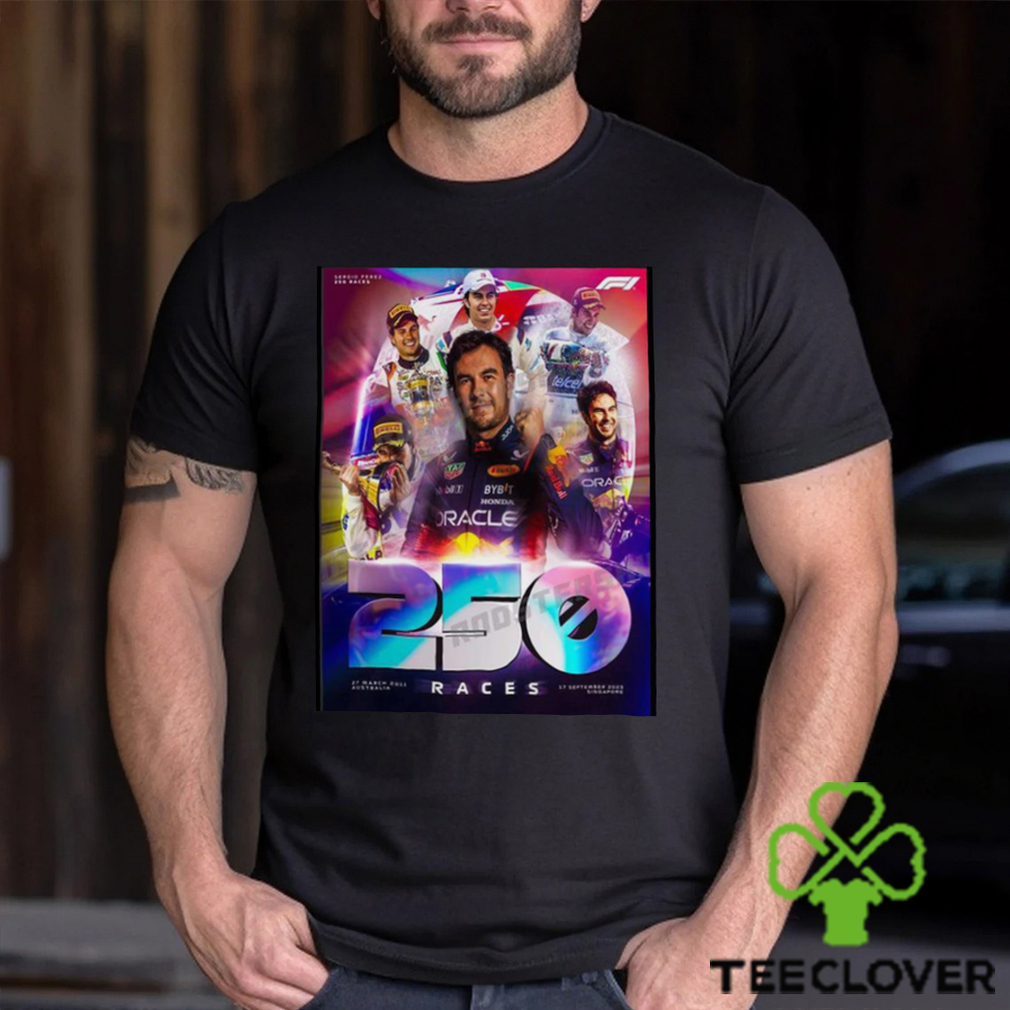 Nice congratulations sergio perez 250 races f1 shirt Nice congratulations sergio perez 250 races f1 shirt