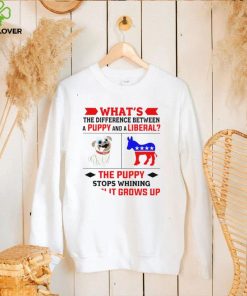 Nice what’s the difference between a puppy and a liberal the puppy stops whining when it grows up 2022 shirt