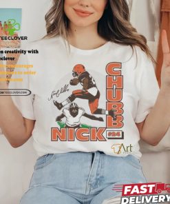 Nick Chubb Cleveland Browns football player leap signature shirt