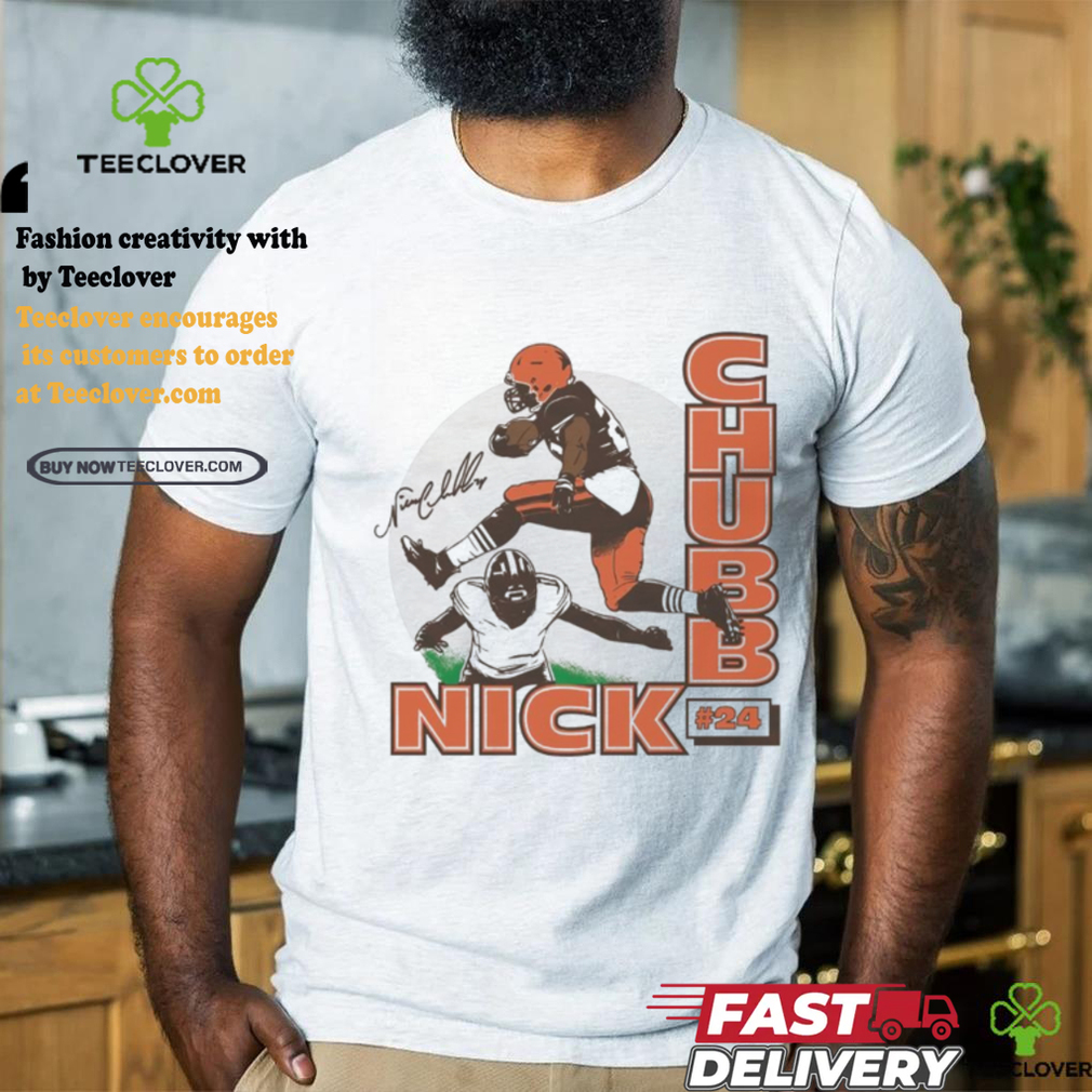 Nick Chubb Cleveland Browns football player leap signature shirt Nick Chubb Cleveland Browns football player leap signature shirt