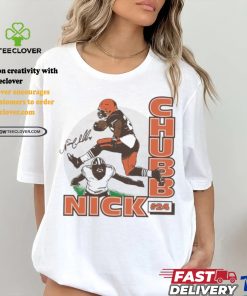 Nick Chubb Cleveland Browns football player leap signature shirt 2 Nick Chubb Cleveland Browns football player leap signature shirt