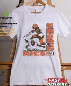 Nick Chubb Cleveland Browns football player leap signature shirt 3 Nick Chubb Cleveland Browns football player leap signature shirt