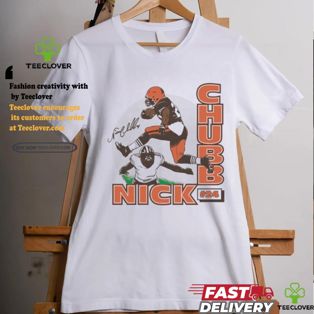 Nick Chubb Cleveland Browns football player leap signature shirt Nick Chubb Cleveland Browns football player leap signature shirt