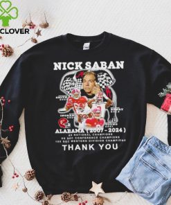 Nick Saban Alabama 2007 2024 thank you hoodie, sweater, longsleeve, shirt v-neck, t-shirt