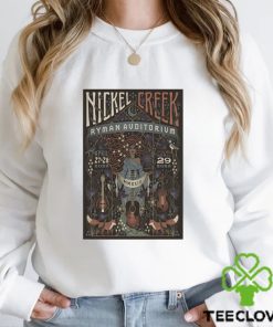 Nickel creek april 2729 2023 Ryman auditorium poster t shirt 2 Nickel creek april 2729 2023 Ryman auditorium poster t shirt