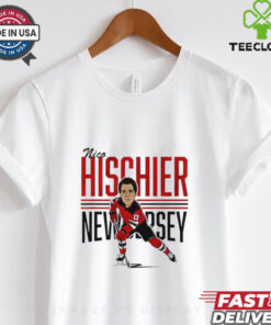 Nico Hischier New Jersey Devils center ice caricature shirt