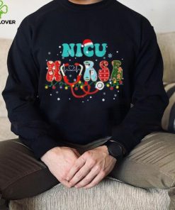 Nicu Nurse Christmas Stethoscope Groovy Funny Nursing Xmas Shirt