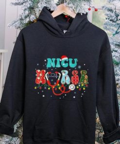 Nicu Nurse Christmas Stethoscope Groovy Funny Nursing Xmas Shirt