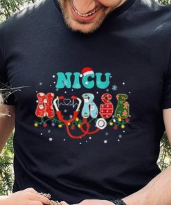 Nicu Nurse Christmas Stethoscope Groovy Funny Nursing Xmas Shirt