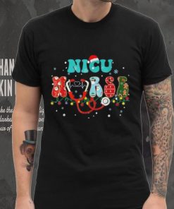 Nicu Nurse Christmas Stethoscope Groovy Funny Nursing Xmas Shirt