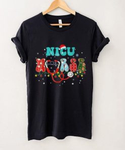 Nicu Nurse Christmas Stethoscope Groovy Funny Nursing Xmas Shirt