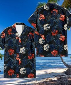 Nighttime Hibiscus Dark Leaf Detroit Tigers Aloha Shirt