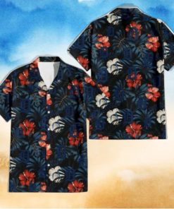 Nighttime Hibiscus Dark Leaf Detroit Tigers Aloha Shirt