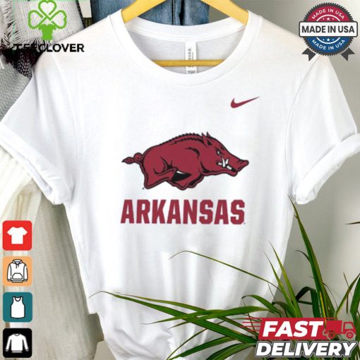 Nike Arkansas Razorbacks White Dri FIT Name Drop Short Sleeve T Shirt