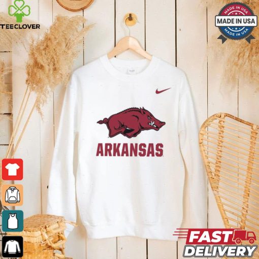 Nike Arkansas Razorbacks White Dri FIT Name Drop Short Sleeve T Shirt
