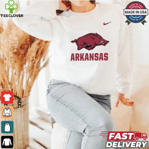 Nike Arkansas Razorbacks White Dri FIT Name Drop Short Sleeve T Shirt