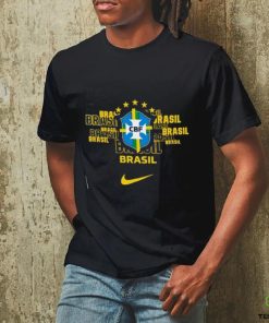 Nike Black Brazil National Team Varsity Space Dye T Shirt