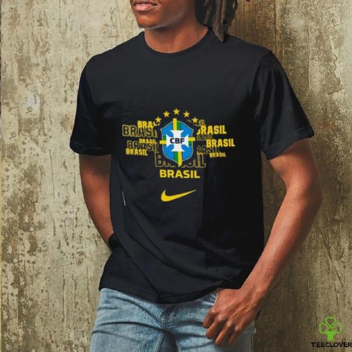 Nike Black Brazil National Team Varsity Space Dye T Shirt