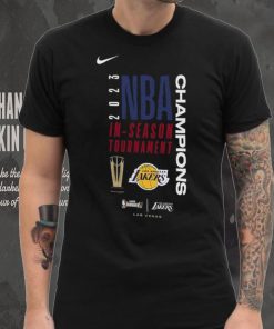 Nike Los Angeles Lakers Youth Black 2023 NBA In Season Tournament Champions Locker Room T Shirt