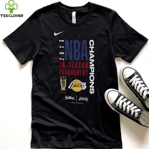 Nike Los Angeles Lakers Youth Black 2023 NBA In Season Tournament Champions Locker Room T Shirt