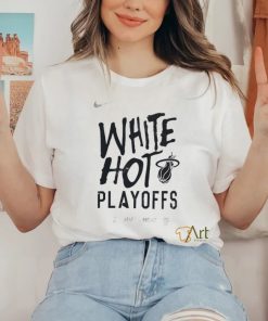 Nike Miami Heat White Hot 2024 NBA Playoffs Shirt