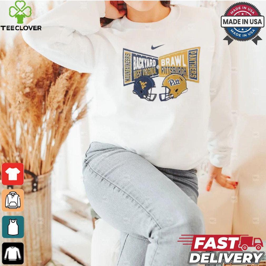 Nike West Virginia Mountaineers Vs. Pitt Panthers 2024 Backyard Brawl Matchup Shirt Nike West Virginia Mountaineers Vs. Pitt Panthers 2024 Backyard Brawl Matchup Shirt