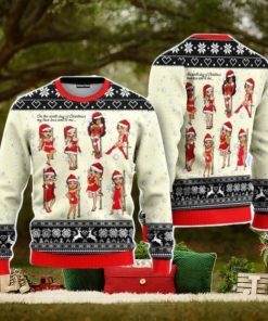Nine Sweet Santa Ladies Dancing Christmas Unisex Ugly Sweater