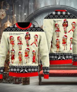 Nine Sweet Santa Ladies Dancing Ugly Christmas Sweater Funny Gift For Men And Women Family Holidays