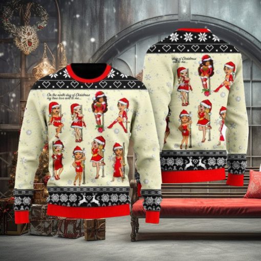 Nine Sweet Santa Ladies Dancing Ugly Christmas Sweater Funny Gift For Men And Women Family Holidays