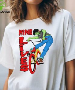 Nine lives cartoon design shirt