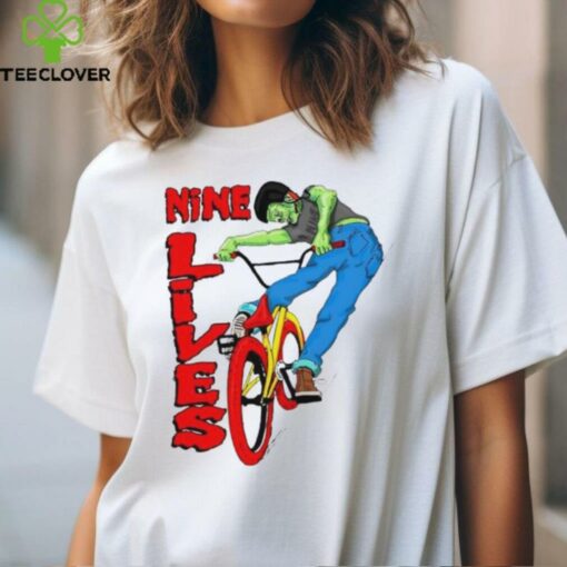 Nine lives cartoon design shirt