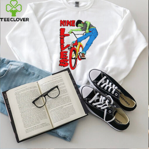 Nine lives cartoon design shirt