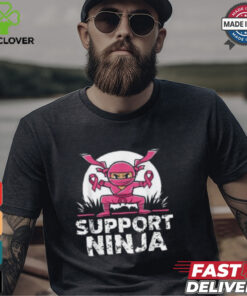 Ninja Breast Cancer Awareness Shirt, Toddler Boys Support Survivor Clothing