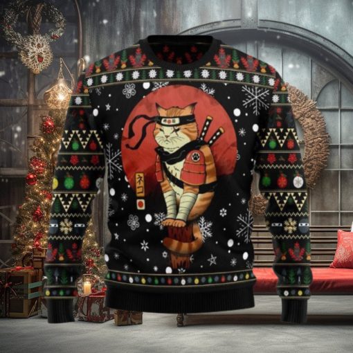 Ninja Cat Ugly Christmas Sweater For Men Women