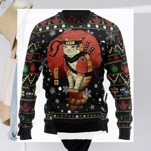 Ninja Cat Ugly Christmas Sweater