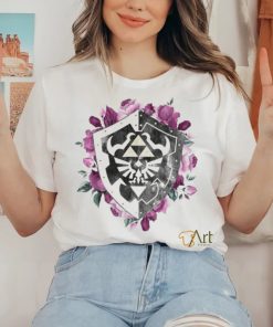 Nintendo Legend Of Zelda Tri Force Floral Shield Shirt